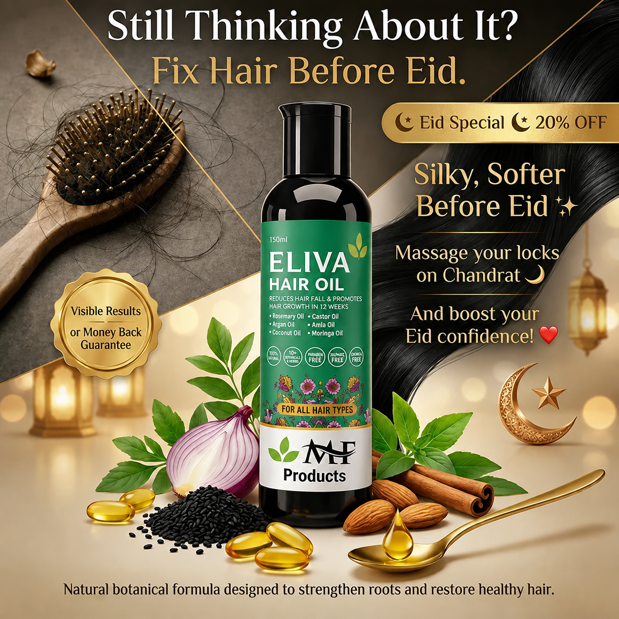 ELIVA Hair Oil – Reduce Hair Fall & Boost Healthy Hair Growth Naturally